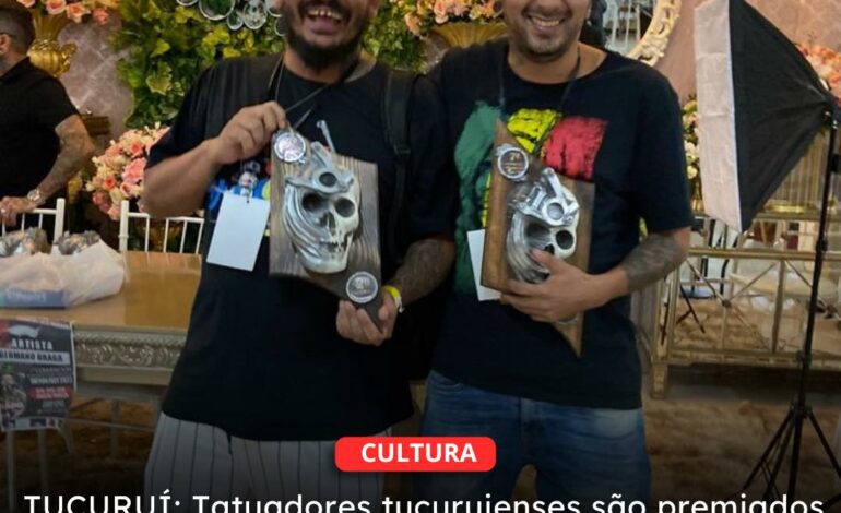  TUCURUÍ | James e El Gringo são premiados em competição internacional de tatuagem no Paraguai
