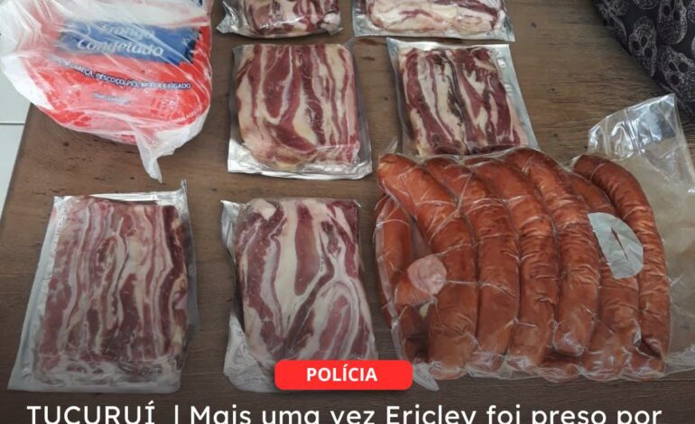  TUCURUÍ | Mais uma vez Ericley, de novo e novamente foi preso por furto de carnes em um Supermercado