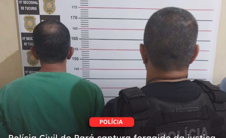  TUCURUÍ | Polícia Civil do Pará captura foragido da justiça da Paraíba por homicídio