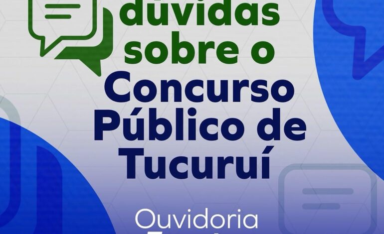  TUCURUÍ | Prefeitura divulga conta da Ouvidoria da banca responsável pelo concurso para os concurseiros tirarem suas dúvidas quanto a efetivação da inscrição entre outros.