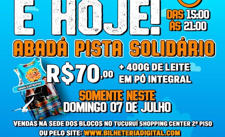  ÚLTIMO DIA DE VENDAS DO ABADÁ SOLIDÁRIO!!