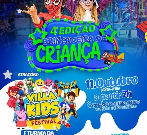  Tucuruí promove a 4ª edição do “Brincadeira de Criança” nesta sexta-feira (11)