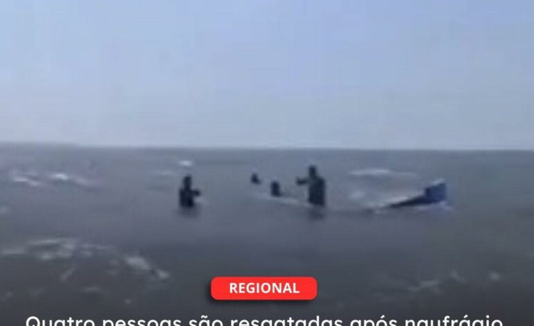  SALINÓPOLIS | Quatro pessoas são resgatadas após naufrágio no mar