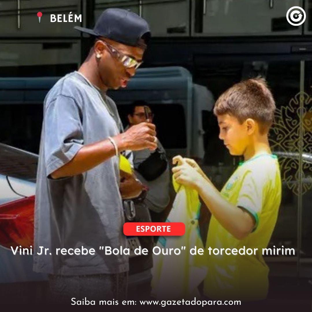 BELÉM | Vini Jr. recebe “Bola de Ouro” de torcedor mirim