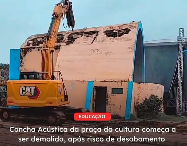  CAMETÁ | Concha Acústica da praça da cultura começa a ser demolida, após risco de desabamento